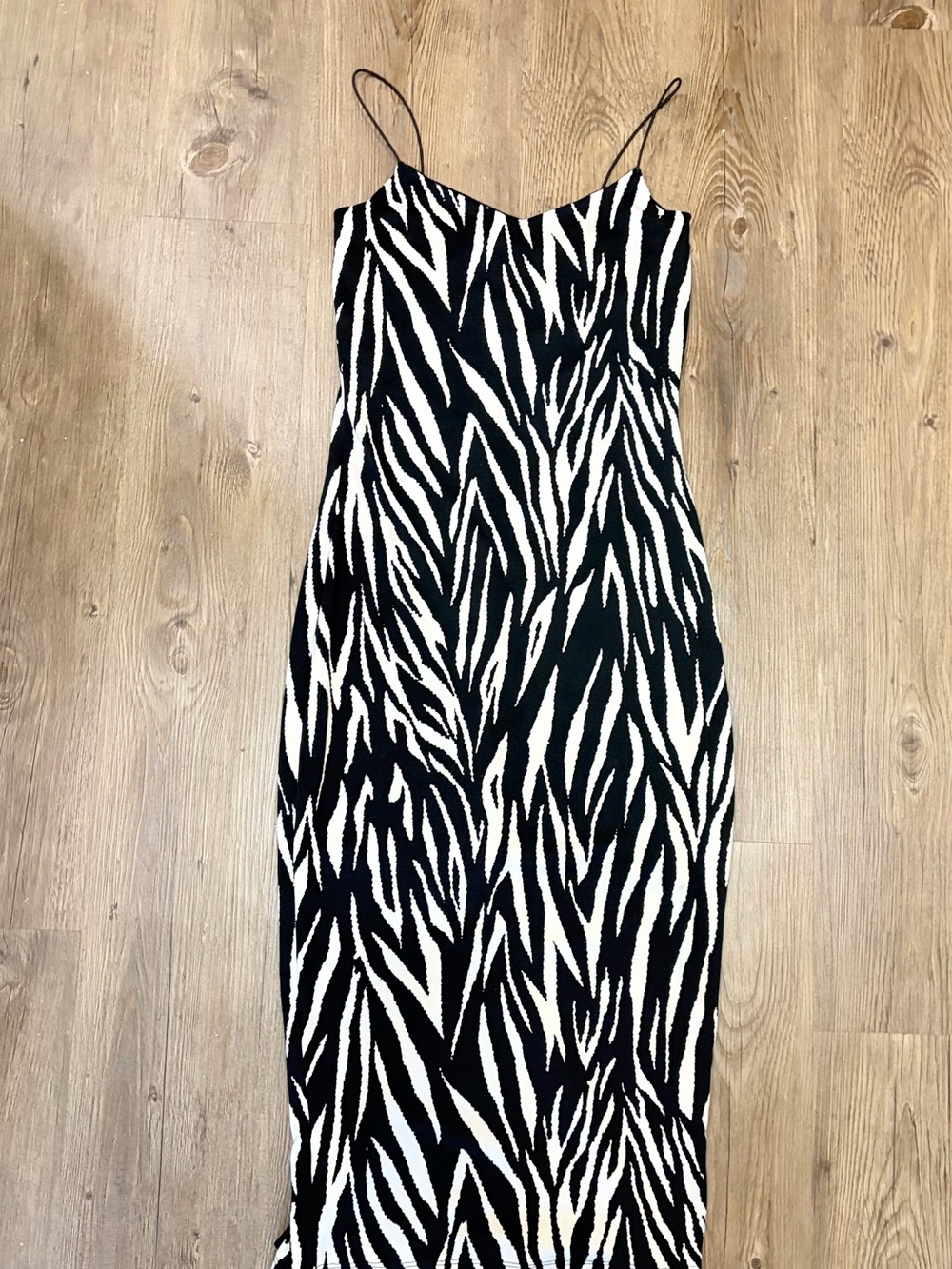 Black & White Zebra Print Slip Dress - Women